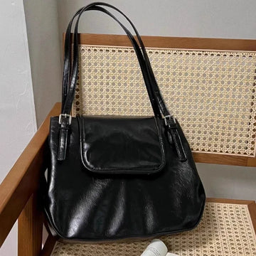Qfdian Vintage Office Lady Simple Women's Handbags All Match Casual Underarm Bag Streetwear Fashion Trendy Shoulder Bags Y2k Aesthetic